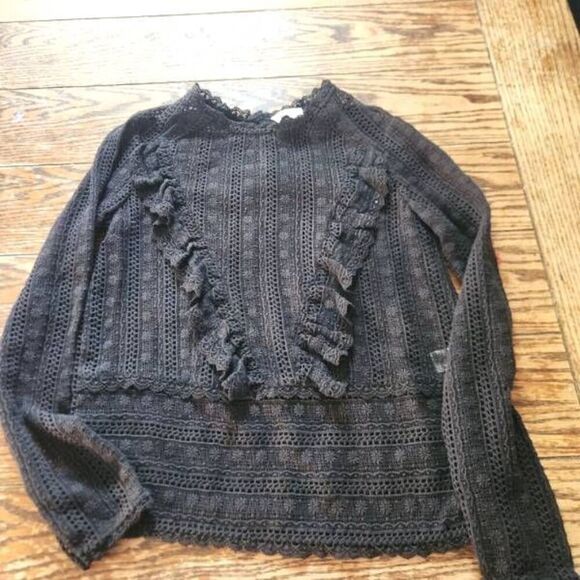 Sezane Elegant Black Lace Top - Picture 2 of 5